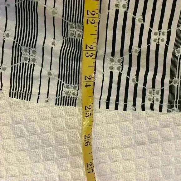 Lane Bryant Black & White Boho Babydoll Short Sleeved Top Size 16 - Picture 10 of 10